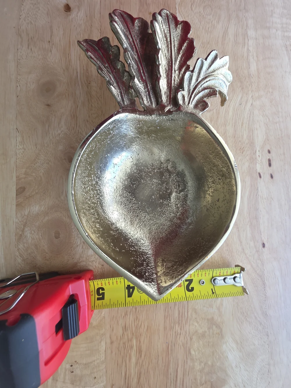 Vintage Style Gold Beetroot Trinket Dish Botanical 5.5